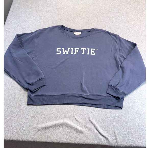 Taylor Swift Tops - Taylor Swift Official SWIFTIE Cropped Sweatshirt Large Blue Gray Crewneck Comfy